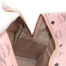 MCM Vicetos Logogram Backpack PVC Leather Pink Gold Auth yk19517A-28