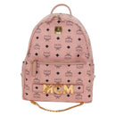 MCM Vicetos Logogram Backpack PVC Leather Pink Gold Auth yk19517A-2