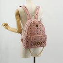 MCM Vicetos Logogram Backpack PVC Leather Pink Gold Auth yk19517A-31