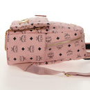 MCM Vicetos Logogram Backpack PVC Leather Pink Gold Auth yk19517A-5