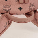 MCM Vicetos Logogram Backpack PVC Leather Pink Gold Auth yk19517A-7