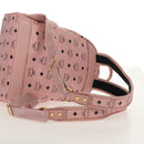 MCM Vicetos Logogram Backpack PVC Leather Pink Gold Auth yk19517A-9