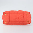PRADA Shoulder Bag Nylon Orange Gold Auth yk19518-10