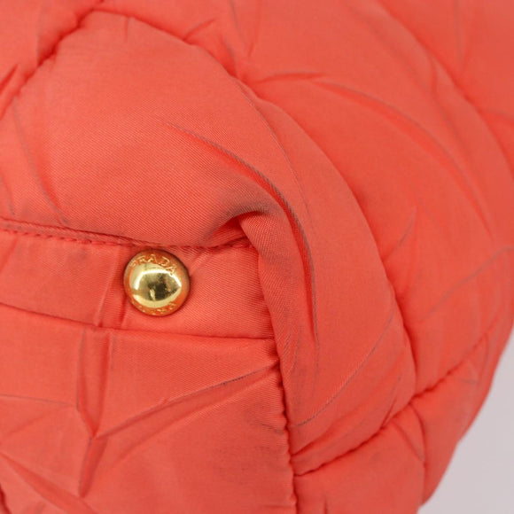 PRADA Shoulder Bag Nylon Orange Gold Auth yk19518