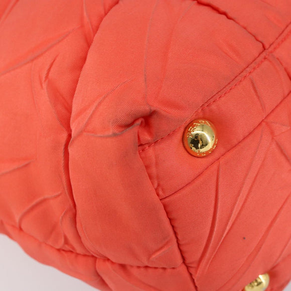 PRADA Shoulder Bag Nylon Orange Gold Auth yk19518
