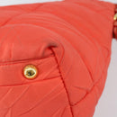 PRADA Shoulder Bag Nylon Orange Gold Auth yk19518-13