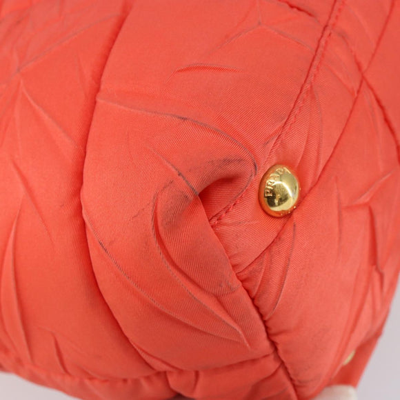PRADA Shoulder Bag Nylon Orange Gold Auth yk19518