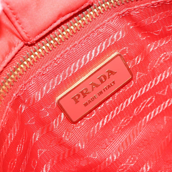 PRADA Shoulder Bag Nylon Orange Gold Auth yk19518