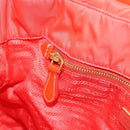PRADA Shoulder Bag Nylon Orange Gold Auth yk19518-21