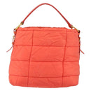 PRADA Shoulder Bag Nylon Orange Gold Auth yk19518-3