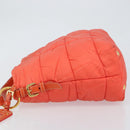 PRADA Shoulder Bag Nylon Orange Gold Auth yk19518-5