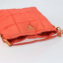 PRADA Shoulder Bag Nylon Orange Gold Auth yk19518-6