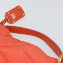 PRADA Shoulder Bag Nylon Orange Gold Auth yk19518-8
