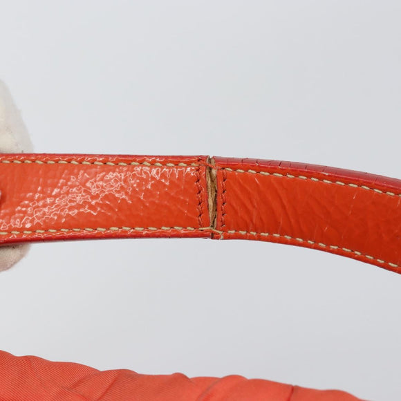 PRADA Shoulder Bag Nylon Orange Gold Auth yk19518