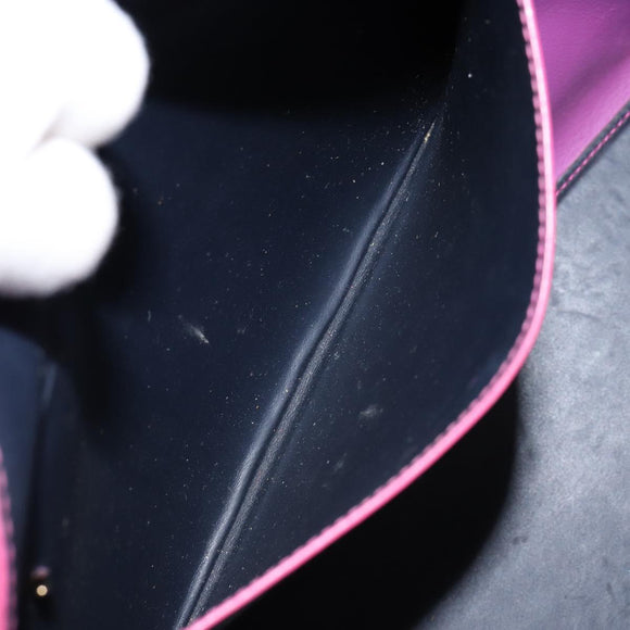 LOEWE Anagram Tote Bag Leather Navy Gold Auth yk19519