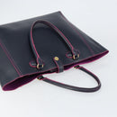 LOEWE Anagram Tote Bag Leather Navy Gold Auth yk19519-6