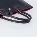 LOEWE Anagram Tote Bag Leather Navy Gold Auth yk19519-7