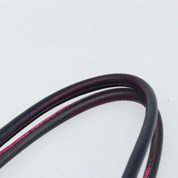 LOEWE Anagram Tote Bag Leather Navy Gold Auth yk19519