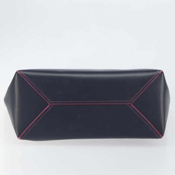 LOEWE Anagram Tote Bag Leather Navy Gold Auth yk19519