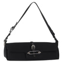 Jimmy Choo Turita Chain Shoulder Bag Satin Black Silver Auth yk19524-1