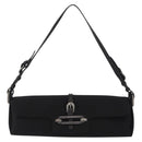 Jimmy Choo Turita Chain Shoulder Bag Satin Black Silver Auth yk19524-13