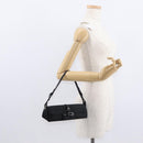Jimmy Choo Turita Chain Shoulder Bag Satin Black Silver Auth yk19524-22