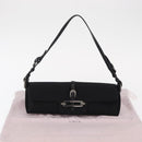 Jimmy Choo Turita Chain Shoulder Bag Satin Black Silver Auth yk19524-12