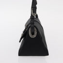 Jimmy Choo Turita Chain Shoulder Bag Satin Black Silver Auth yk19524-3