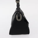 Jimmy Choo Turita Chain Shoulder Bag Satin Black Silver Auth yk19524-4