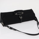 Jimmy Choo Turita Chain Shoulder Bag Satin Black Silver Auth yk19524-6