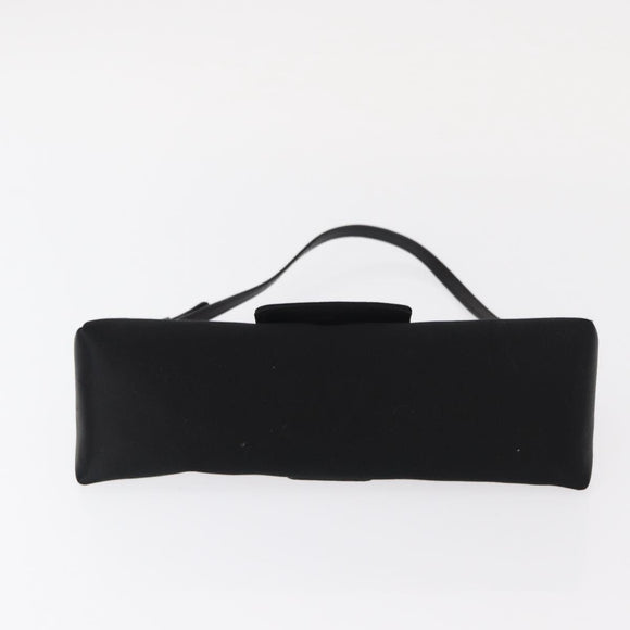 Jimmy Choo Turita Chain Shoulder Bag Satin Black Silver Auth yk19524