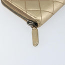 CHANEL 2.55 Matelasse Long Wallet Lamb Skin Gold CC Auth yk19525-8