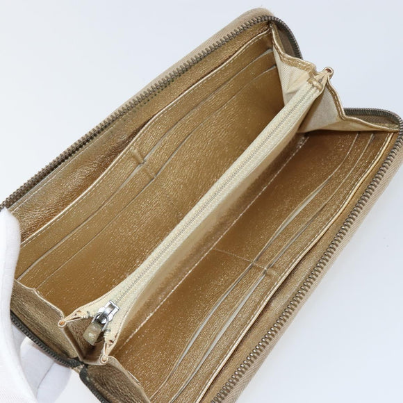 CHANEL 2.55 Matelasse Long Wallet Lamb Skin Gold CC Auth yk19525