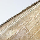 CHANEL 2.55 Matelasse Long Wallet Lamb Skin Gold CC Auth yk19525-18