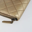CHANEL 2.55 Matelasse Long Wallet Lamb Skin Gold CC Auth yk19525-14