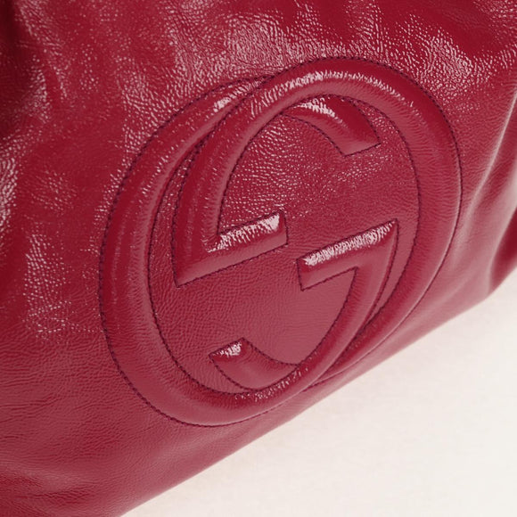 GUCCI Chain Soho Shoulder Bag Patent leather Pink Gold 308982 Auth yk19530V