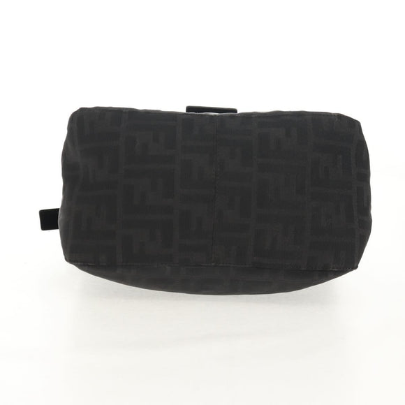 FENDI Zucca Canvas Mamma Baguette Shoulder Bag Black Silver Auth yk19531V