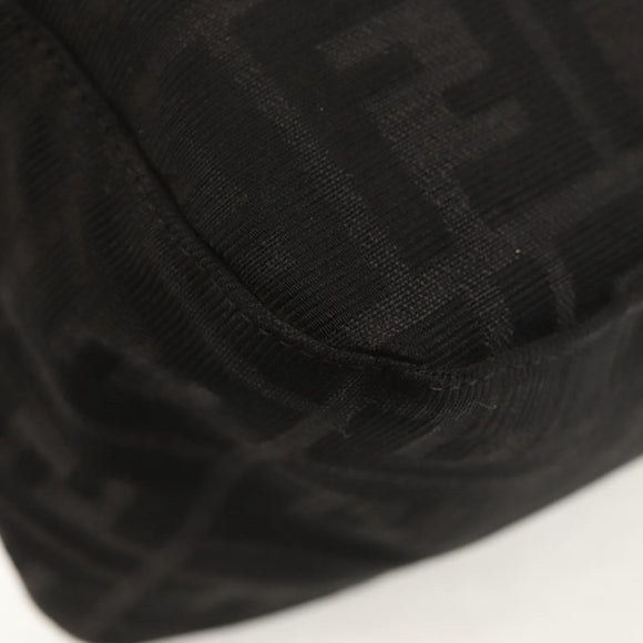 FENDI Zucca Canvas Mamma Baguette Shoulder Bag Black Silver Auth yk19531V