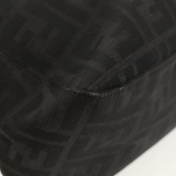 FENDI Zucca Canvas Mamma Baguette Shoulder Bag Black Silver Auth yk19531V