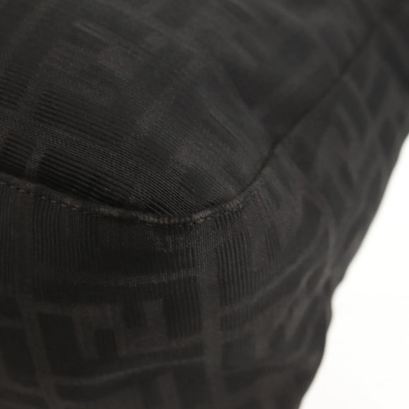 FENDI Zucca Canvas Mamma Baguette Shoulder Bag Black Silver Auth yk19531V