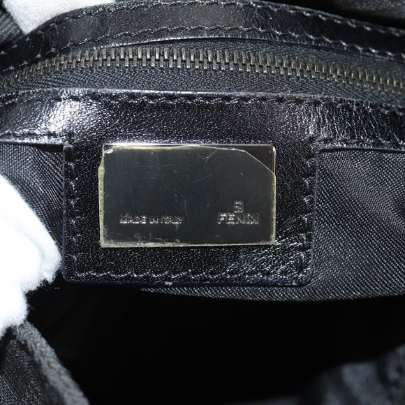 FENDI Zucca Canvas Mamma Baguette Shoulder Bag Black Silver Auth yk19531V