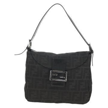 FENDI Zucca Canvas Mamma Baguette Shoulder Bag Black Silver Auth yk19531V - 0