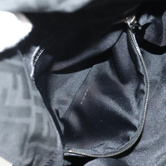 FENDI Zucca Canvas Mamma Baguette Shoulder Bag Black Silver Auth yk19531V