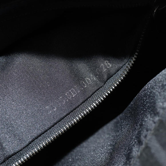 FENDI Zucca Canvas Mamma Baguette Shoulder Bag Black Silver Auth yk19531V