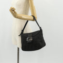 FENDI Zucca Canvas Mamma Baguette Shoulder Bag Black Silver Auth yk19531V-25