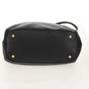 PRADA Hand Bag Leather 2way Black Gold Auth yk19532V-5