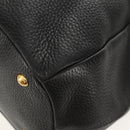 PRADA Hand Bag Leather 2way Black Gold Auth yk19532V-19