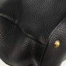 PRADA Hand Bag Leather 2way Black Gold Auth yk19532V-20