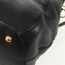PRADA Hand Bag Leather 2way Black Gold Auth yk19532V-21