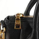 PRADA Hand Bag Leather 2way Black Gold Auth yk19532V-23